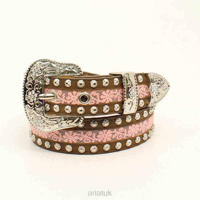 Ariat Lace stud belt Kids D0X64162 Brown Accessories