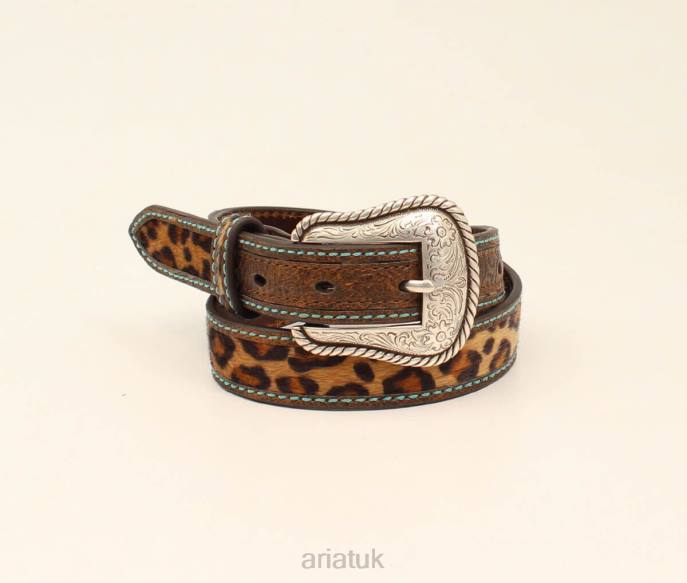Ariat Narrow leopard belt Kids D0X64171 Brown Accessories