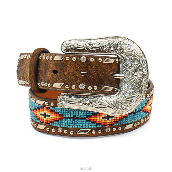 Ariat Southwest Beaded Hair-On Belt Kids D0X64169 Brown Accessories