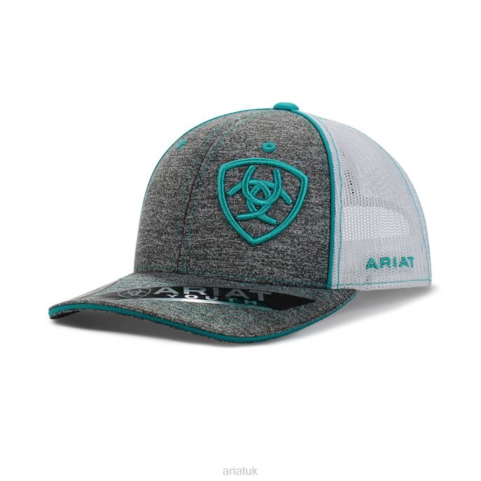 Ariat Offset Shield Cap Kids D0X64176 Turquoise Accessories