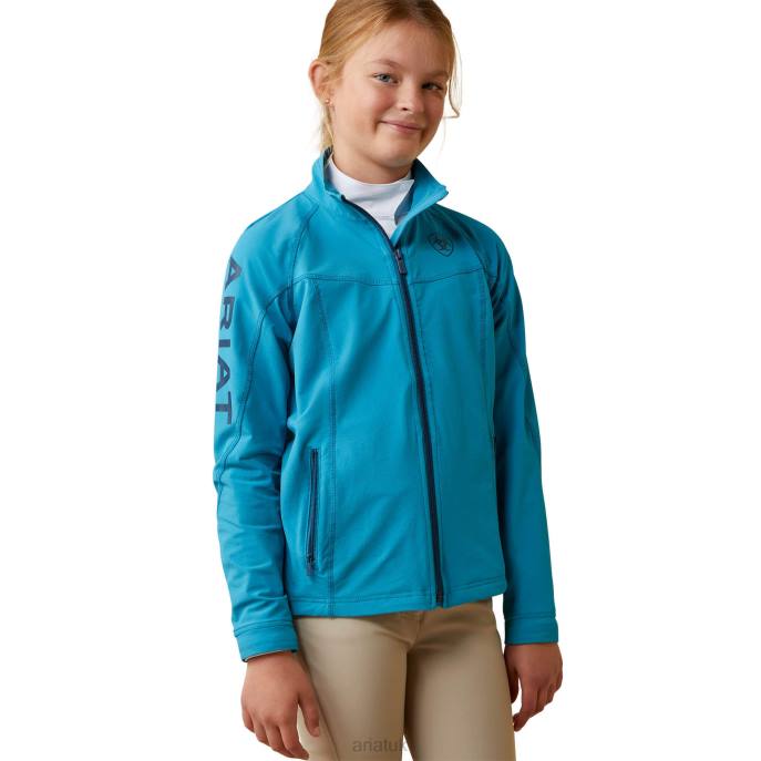Ariat Agile Softshell Jacket Kids D0X64136 Mosaic Blue Clothing