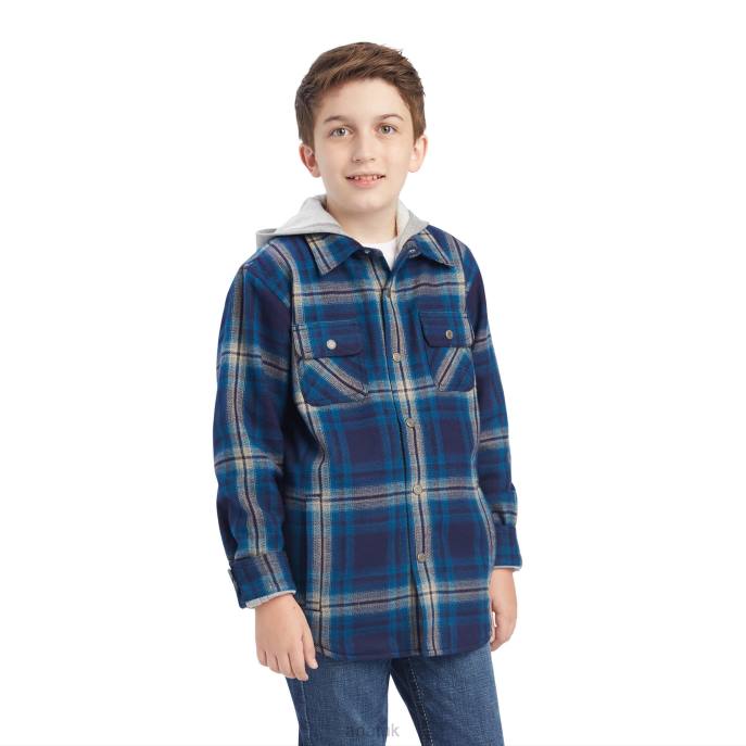 Ariat Hannoch Shirt Jacket Kids D0X64140 Maritime Blue Clothing