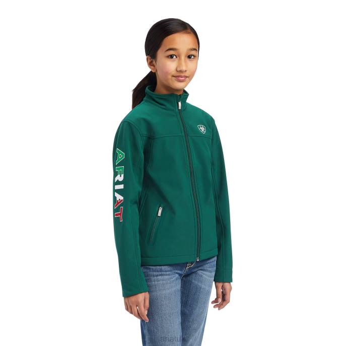Ariat New Team Softshell MEXICO Jacket Kids D0X64128 Verde Clothing