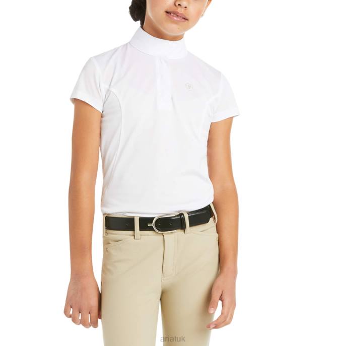 Ariat Aptos Show Shirt Kids D0X64152 White Clothing