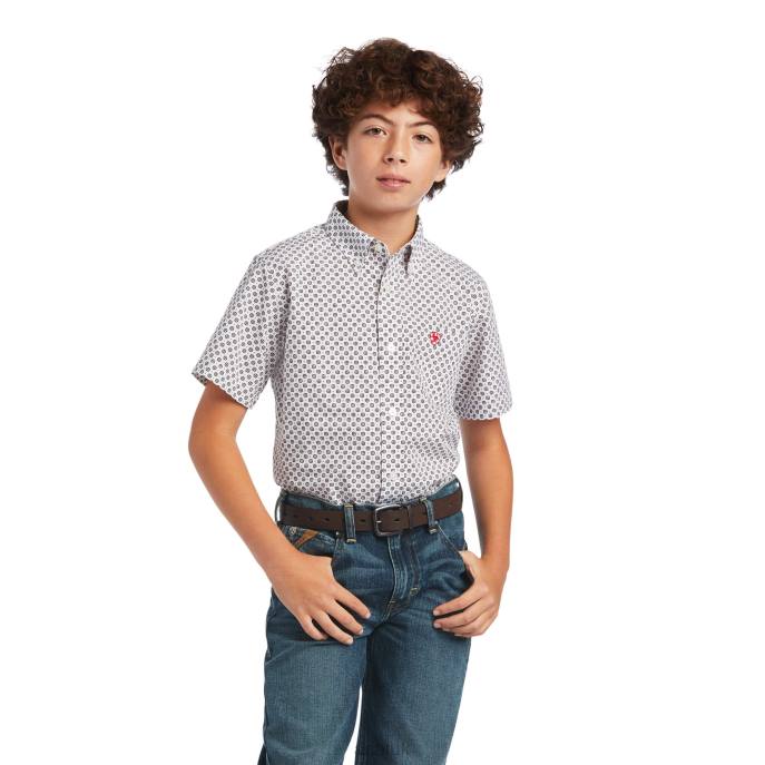 Ariat Fionn Classic Fit Shirt Kids D0X64074 White Clothing