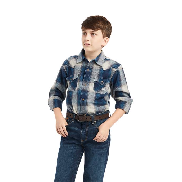 Ariat Halston Retro Fit Shirt Kids D0X64076 Eiffel Tower Clothing