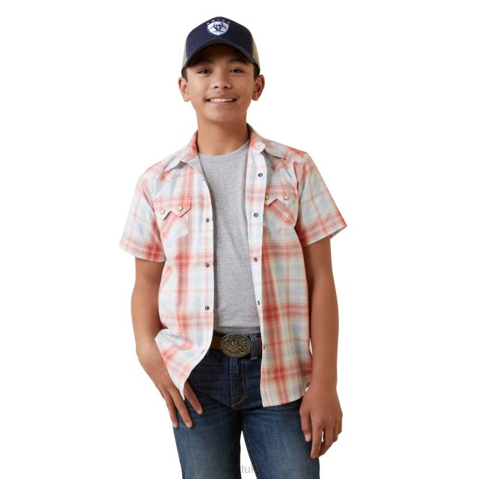 Ariat Harter Retro Fit Shirt Kids D0X64101 Faded Brick Clothing