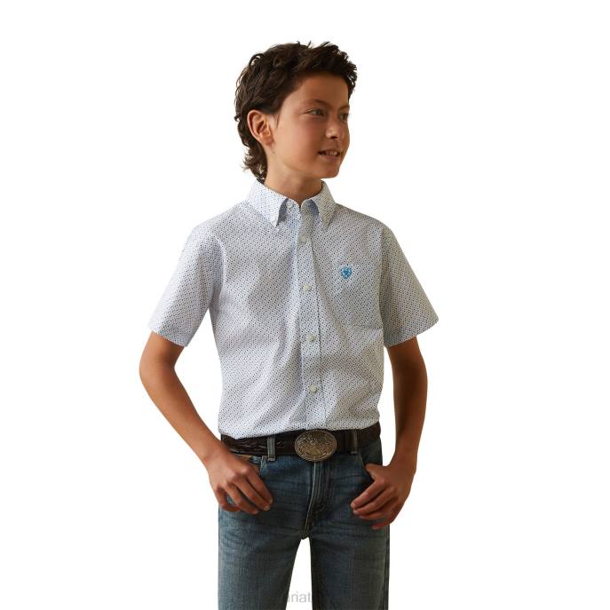 Ariat Luca Classic Fit Shirt Kids D0X64073 White Clothing