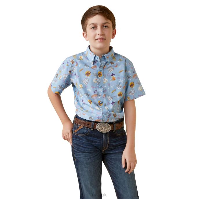 Ariat Maurico Classic Fit Shirt Kids D0X64098 Lilac Clothing