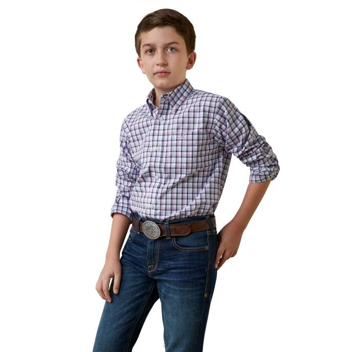 Ariat Pro Series Meir Classic Fit Shirt Kids D0X64097 Purple Clothing