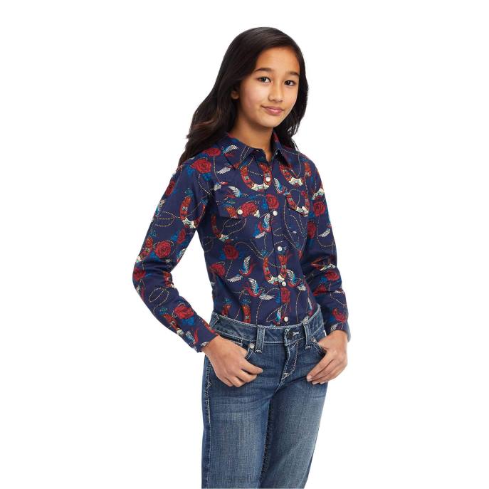 Ariat REAL Rose Shirt Kids D0X64089 Ropey Rose Print Clothing