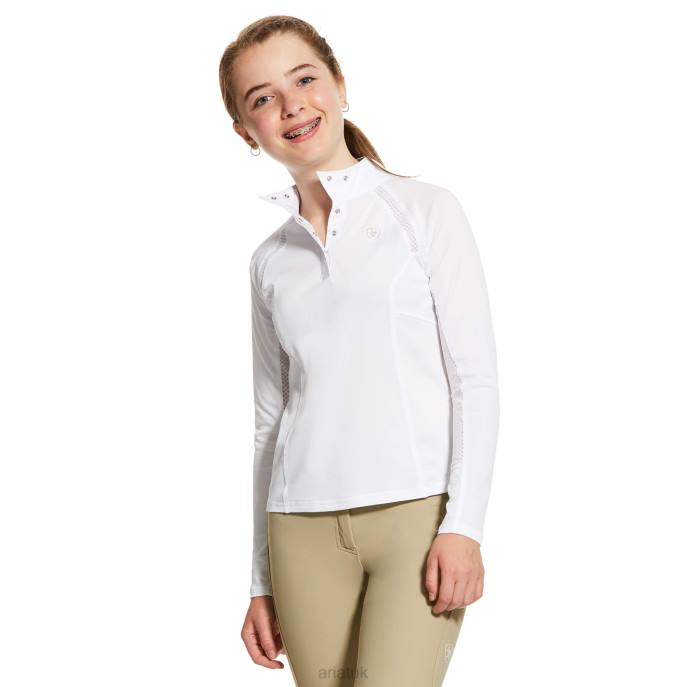 Ariat Sunstopper 2.0 Show Shirt Kids D0X64146 White Clothing