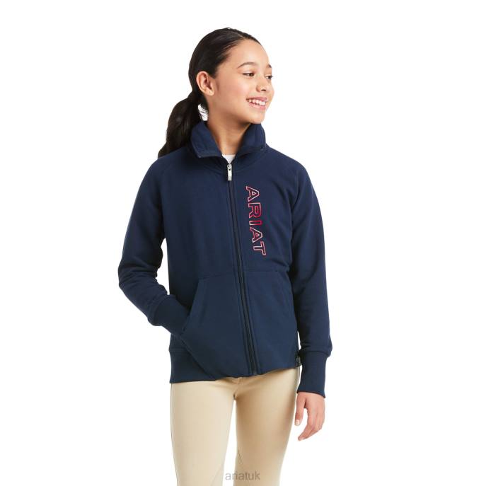Ariat Logo Full Zip Sweatshirt Kids D0X64114 Team Clothing