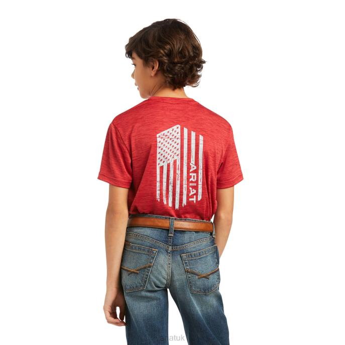 Ariat Charger Vertical Flag Tee Kids D0X63994 Scooter Clothing