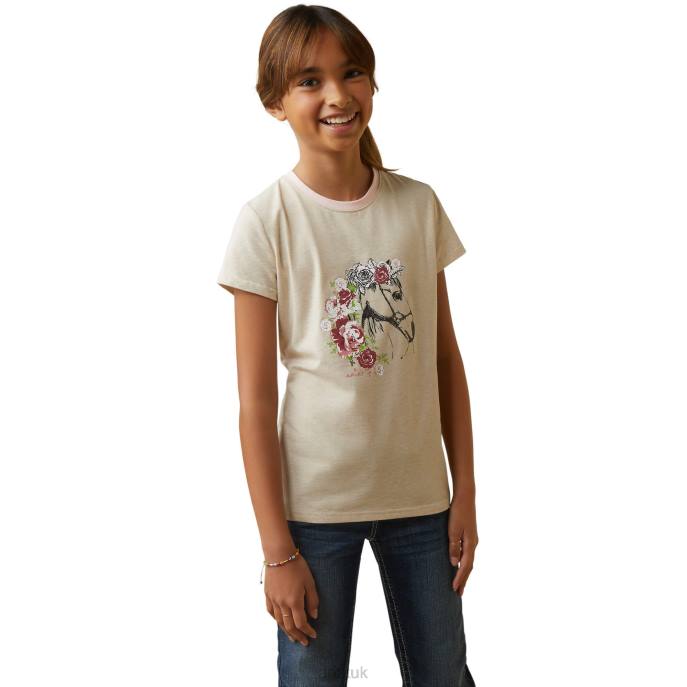 Ariat Flora T-Shirt Kids D0X64020 Oatmeal Heather Clothing