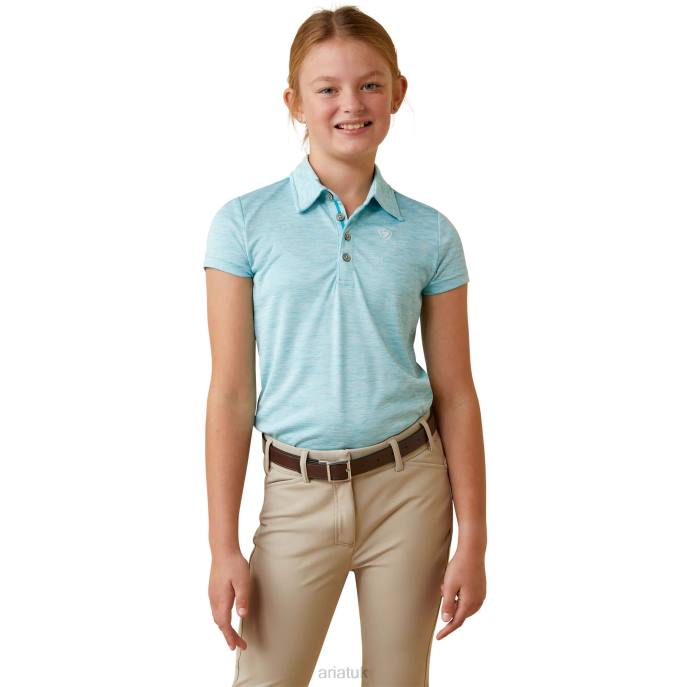 Ariat Laguna Polo Kids D0X64042 Heather Maui Blue Clothing