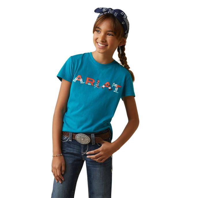 Ariat REAL Boot Kickin' Tee Kids D0X64017 Exotic Plume Clothing