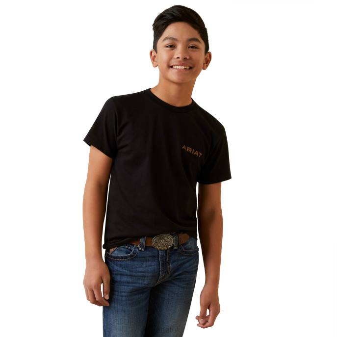 Ariat Shield Stitch T-Shirt Kids D0X64004 Black Clothing