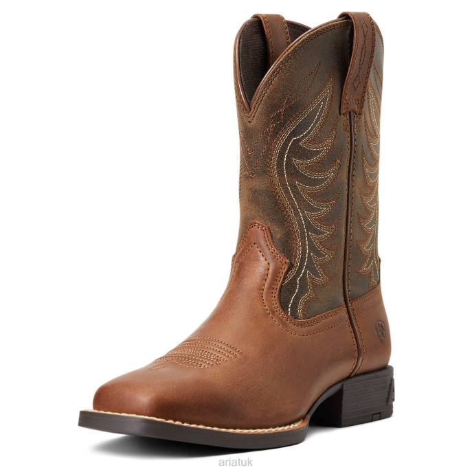 Ariat Amos Western Boot Kids D0X63825 Sorrel Crunch Footwear