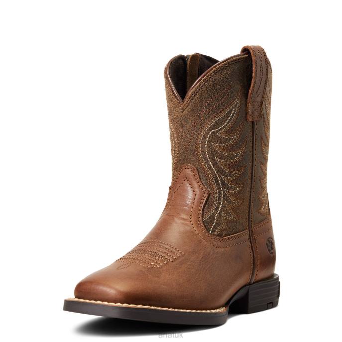 Ariat Amos Western Boot Kids D0X63913 Sorrel Crunch Footwear