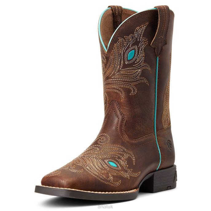Ariat Bright Eyes II Western Boot Kids D0X63925 Hat Box Brown Footwear