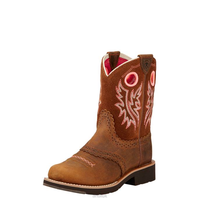 Ariat Fatbaby Cowgirl Western Boot Kids D0X63895 Powder Brown Footwear