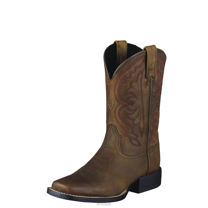 Ariat Quickdraw Western Boot Kids D0X63864 Distressed Brown Footwear