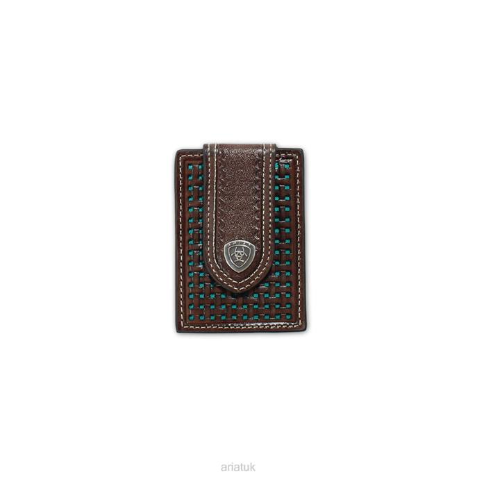 Ariat Basketweave card case Men D0X61808 Brown Accessories