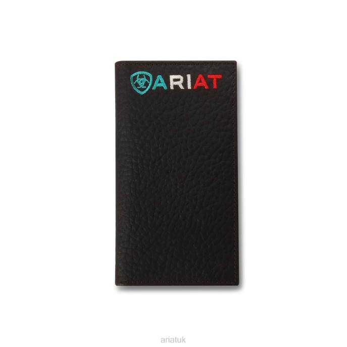 Ariat Mexico logo rodeo wallet Men D0X61822 Brown Accessories