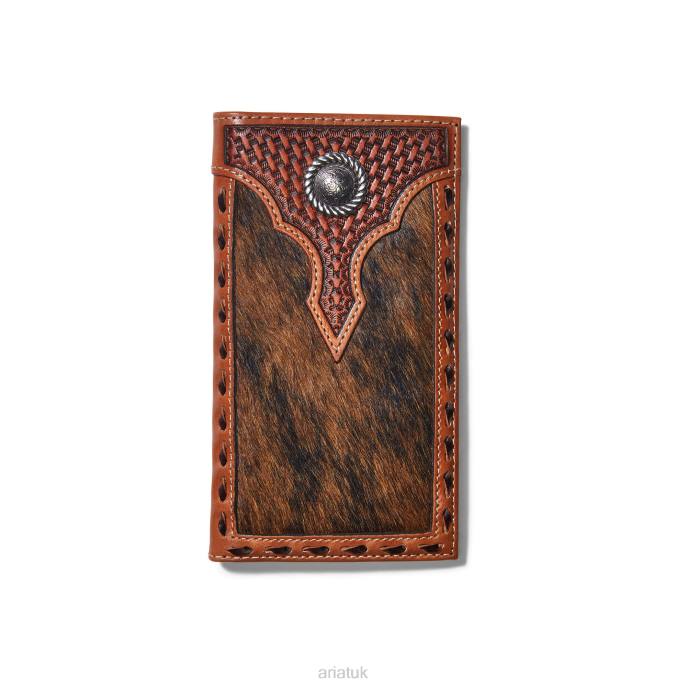 Ariat Rodeo Wallet Basketweave Calf Hair Men D0X61814 Brown Accessories
