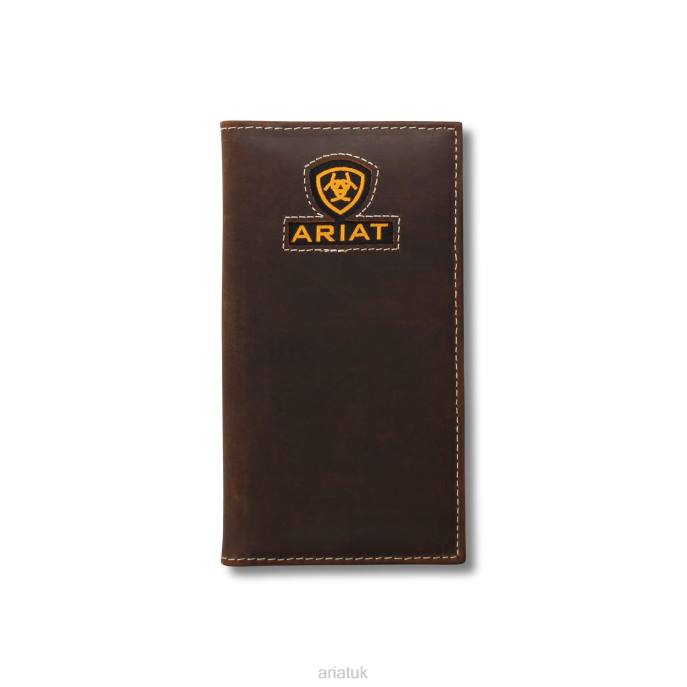 Ariat Yellow logo rodeo wallet Men D0X61786 Brown Accessories