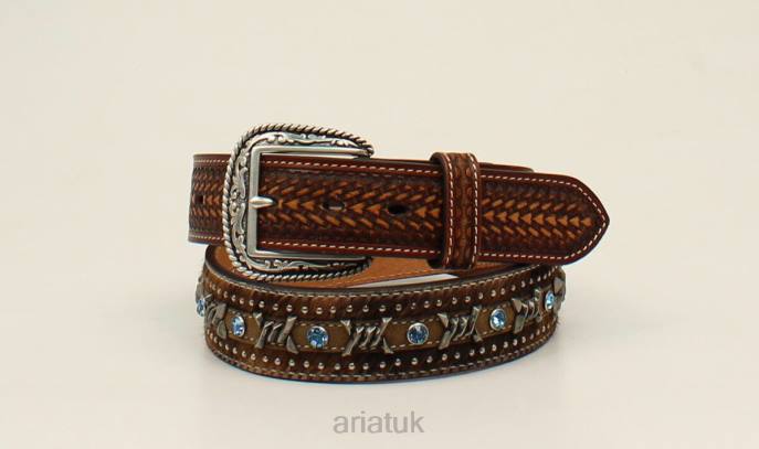 Ariat Barbed wire belt Men D0X61843 Brown Accessories