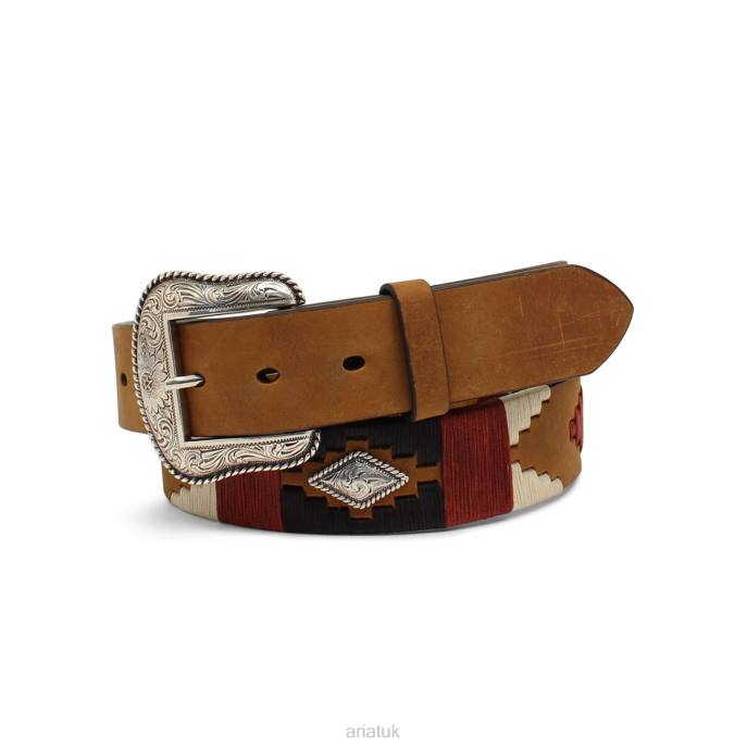 Ariat Diamond Embroidery Belt Men D0X61859 Medium Brown Accessories