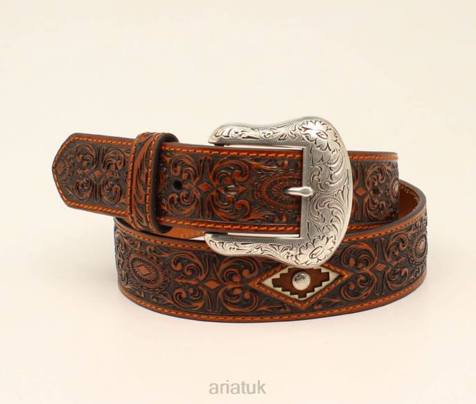 Ariat Diamond medallion belt Men D0X61838 Tan Accessories