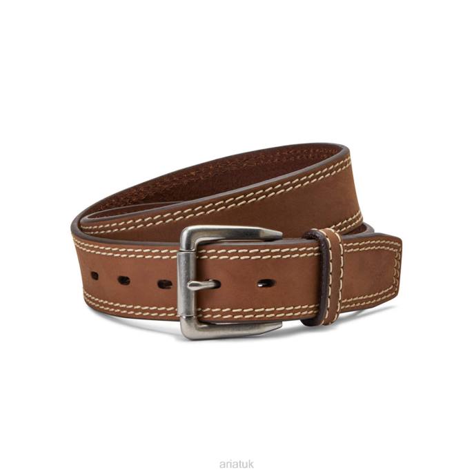 Ariat Double Stitch Belt Men D0X61861 Brown Accessories