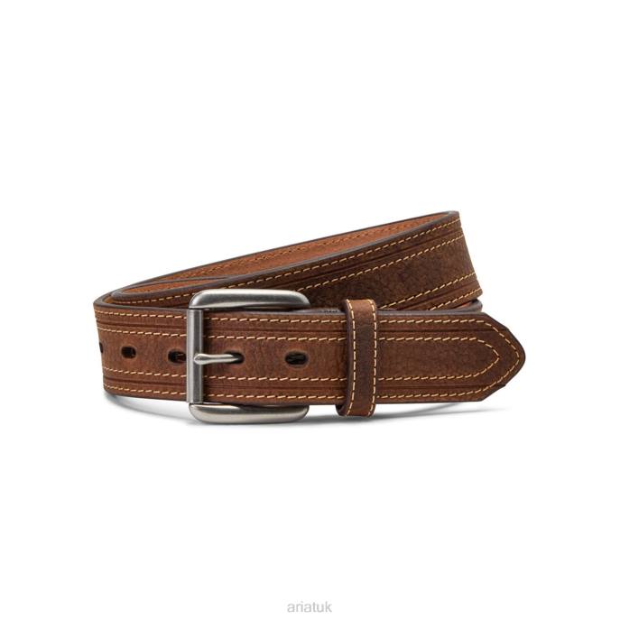 Ariat Thick Stripe Belt Men D0X61857 Brown Accessories
