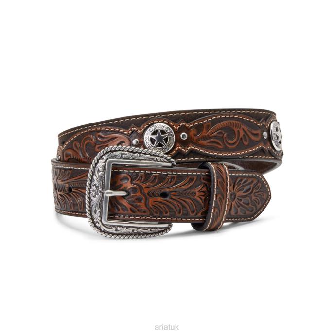 Ariat Western Star Medallion Belt Men D0X61834 Brown Accessories