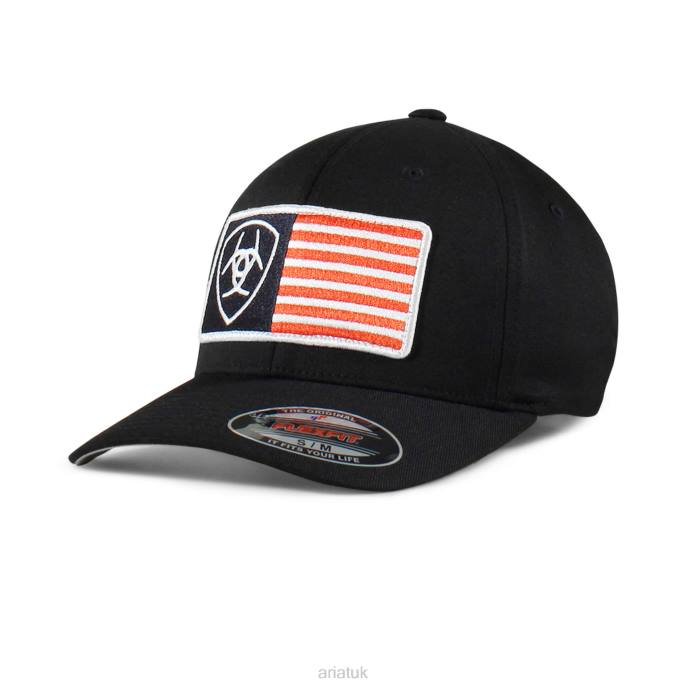Ariat Usa flag patch shield cap Men D0X61935 Black Accessories