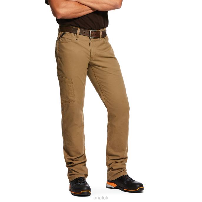 Ariat Rebar M4 Low Rise DuraStretch Made Tough Stackable Straight Leg Pant Men D0X6529 Field Khaki Bottoms