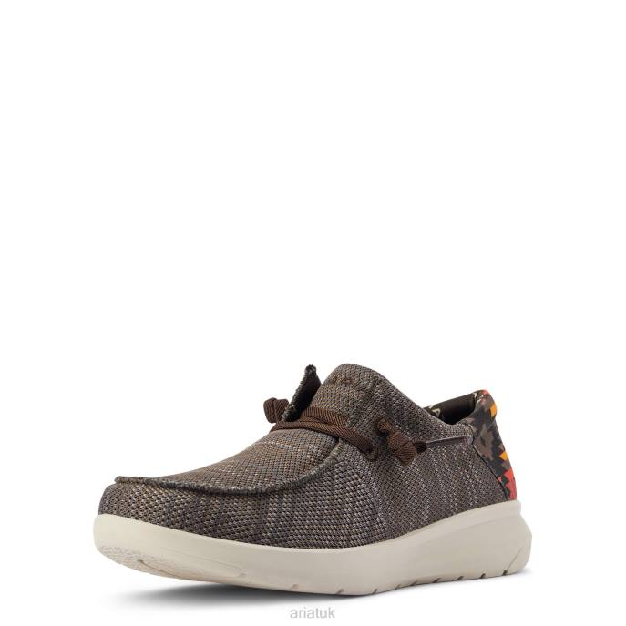 Ariat Hilo 1 Men D0X6420 Heathered Brown/Red Southwest Print Footwear