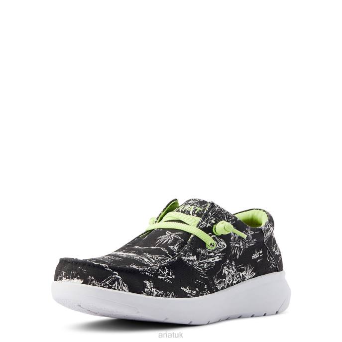 Ariat Hilo Western Aloha Men D0X6460 Black Aloha Toile Footwear