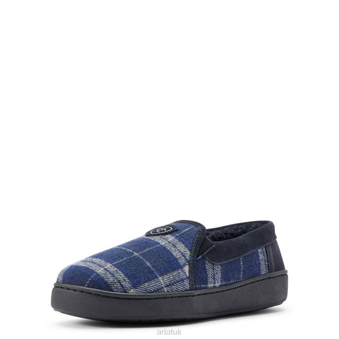 Ariat Lincoln Slipper Men D0X6477 Blue Plaid Footwear