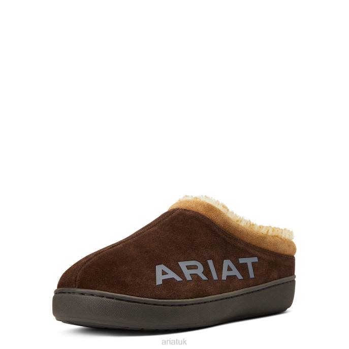Ariat Logo Hooded Back Clog Men D0X6469 Chocolate Footwear