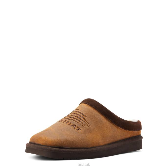 Ariat Patriot Square Toe Slipper Men D0X6461 Dusty Bown Suede Footwear