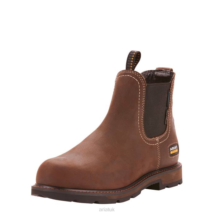 Ariat Groundbreaker Chelsea Waterproof Steel Toe Work Boot Men D0X6227 Dark Brown Footwear