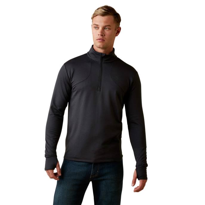 Ariat Gridwork 1/4 Zip Baselayer Men D0X6908 Black Tops