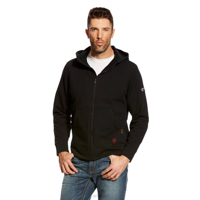 Ariat FR DuraStretch Full Zip Hoodie Men D0X61467 Black Tops