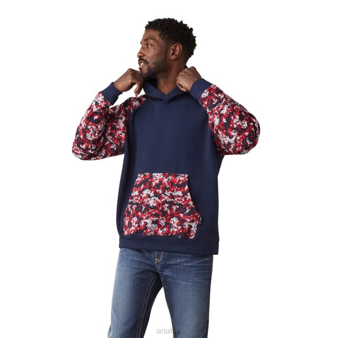 Ariat FR DuraStretch Patriot Hoodie Men D0X61474 Alloy Patriot Tops