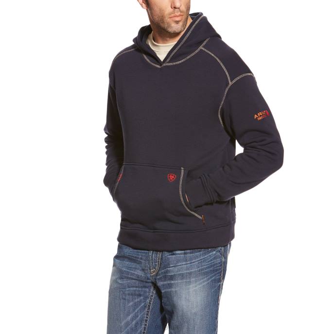 Ariat FR Polartec Hoodie Men D0X61475 Navy Tops