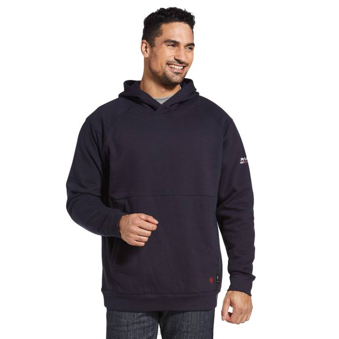 Ariat FR Rev Pullover Hoodie Men D0X61461 Navy Tops